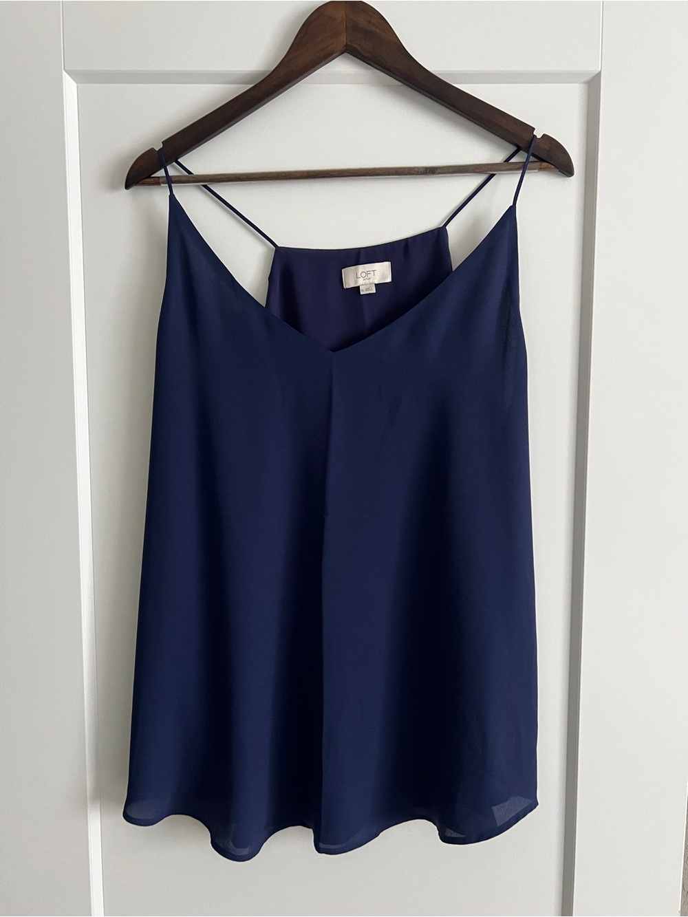 LOFT indigo Blue Spaghetti Strap V-Neck Cami
